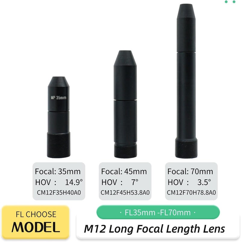 QILENS M12 Lens Sample Kit for Security Cameras – Short, Medium & Long Focal Lengths (2.1mm to 70mm) – Compatible with CCTV, Raspberry Pi, & Industrial Cameras (M12LongKit) - Image 2